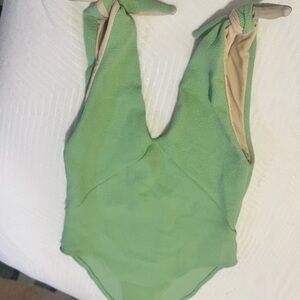 Citrine bathing suit light green low back one piece